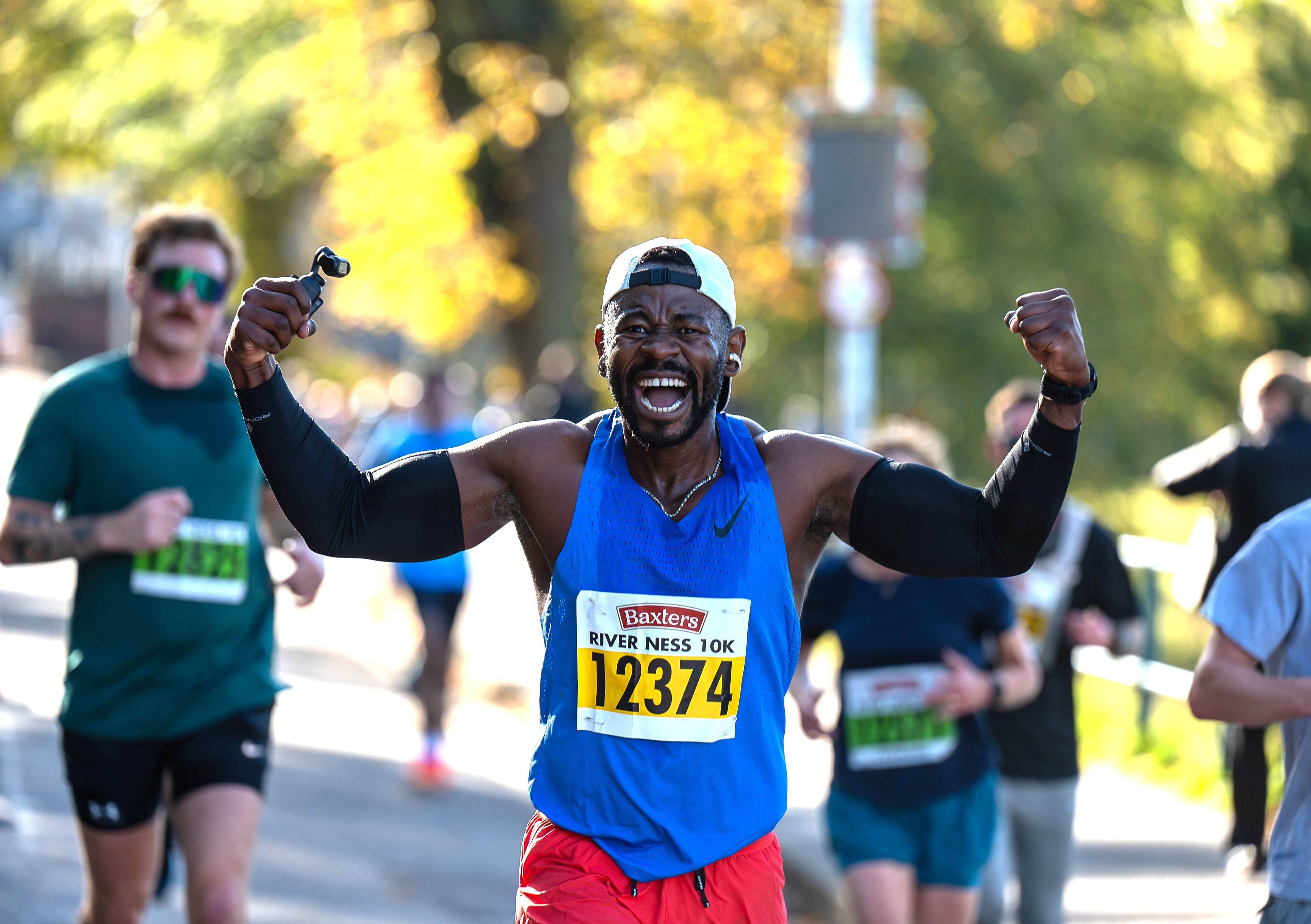 Runner looks joyous on the course 